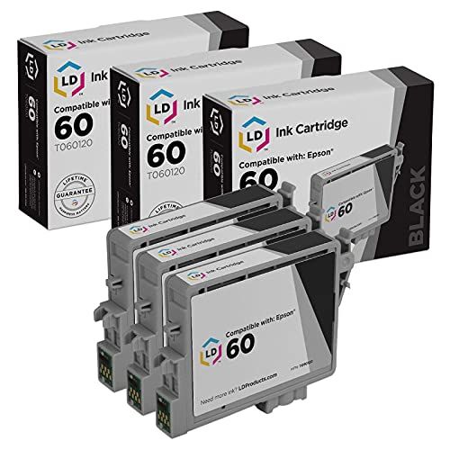  LD Products LD Remanufactured Ink Cartridge Replacement for Epson 60 T060120 (Black, 3-Pack)