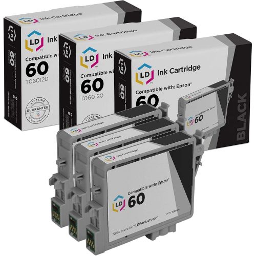  LD Products LD Remanufactured Ink Cartridge Replacement for Epson 60 T060120 (Black, 3-Pack)