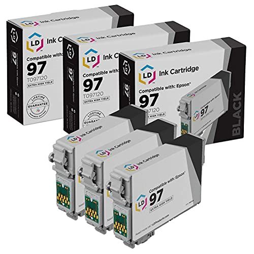  LD Products LD Remanufactured Ink Cartridge Replacement for Epson 97 T097120 Extra High Yield (Black, 3-Pack)