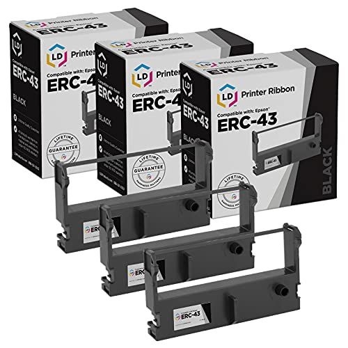  LD Products LD Compatible Printer Ribbon Cartridge Replacement for Epson ERC-43 (Black, 3-Pack)