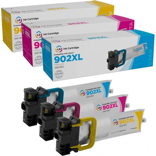  LD Products LD Remanufactured Ink Cartridge Replacements for Epson 902XL High Capacity (Cyan, Magenta, Yellow, 3-Pack)