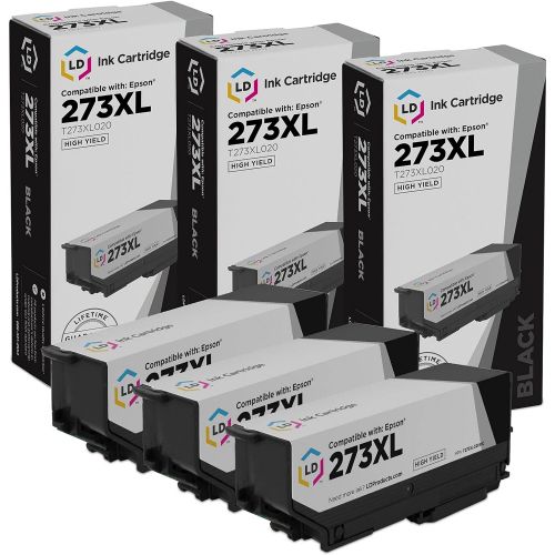  LD Products LD Remanufactured Ink Cartridge Printer Replacements for Epson 273XL T273XL020 High Yield (Black, 3-Pack)