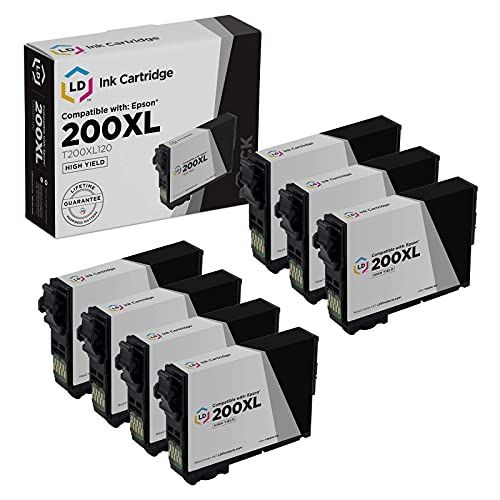  LD Products Compatible Ink Cartridge Replacements for Epson 200XL 200 XL T200XL120 High Yield (Black, 7-Pack)