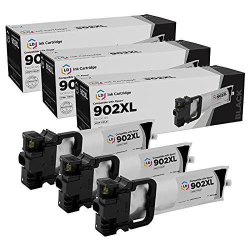  LD Products LD Remanufactured Ink Cartridge Replacement for Epson 902XL T902XL120 High Capacity (Black, 3-Pack)