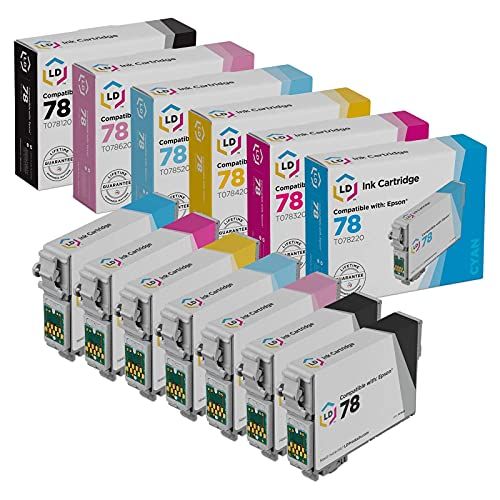  LD Products LD Remanufactured Ink Cartridge Replacement for Epson 78 (2 Black, 1 Cyan, 1 Magenta, 1 Yellow, 1 Light Cyan, 1 Light Magenta, 7-Pack)