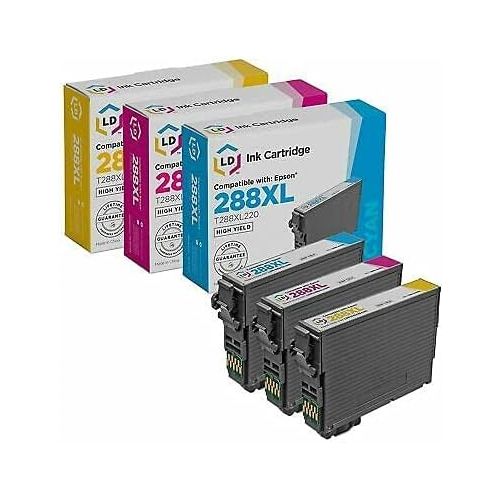  LD Products LD Remanufactured Ink Cartridge Printer Replacements for Epson 288XL High Yield (1 Cyan, 1 Magenta, 1 Yellow, 3-Pack)