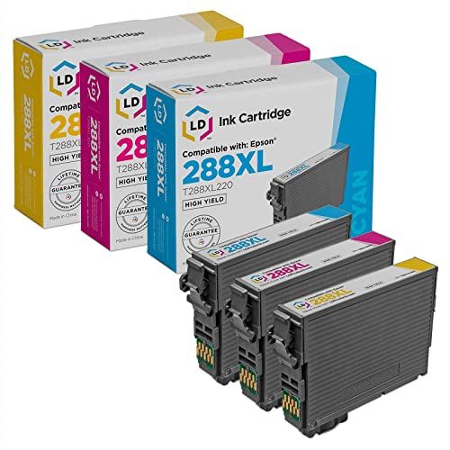  LD Products LD Remanufactured Ink Cartridge Printer Replacements for Epson 288XL High Yield (1 Cyan, 1 Magenta, 1 Yellow, 3-Pack)