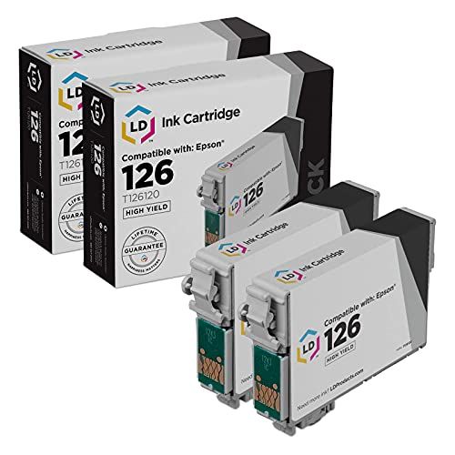 LD Products Brand Ink Cartridge Printer Replacement for Epson 126 T126120 High Yield (Black, 2-Pack)