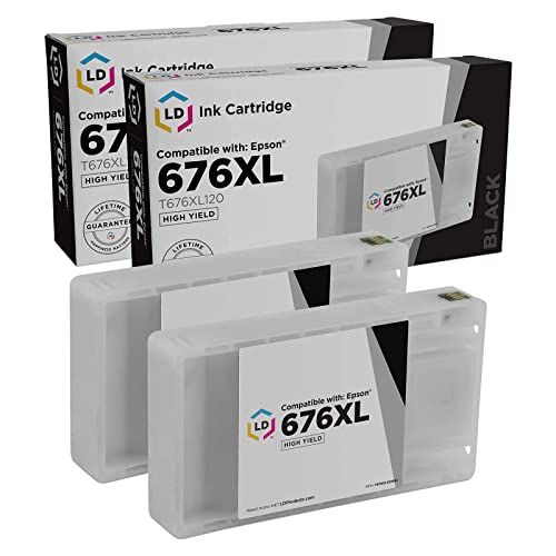  LD Products LD Remanufactured Ink Cartridge Replacements for Epson 676XL T676XL120 High Yield (Black, 2-Pack)