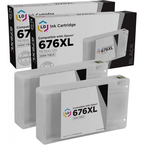  LD Products LD Remanufactured Ink Cartridge Replacements for Epson 676XL T676XL120 High Yield (Black, 2-Pack)