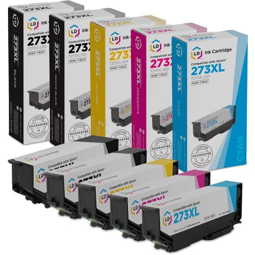  LD Products LD Remanufactured Ink Cartridge Replacement for Epson 273XL High Yield (Black, Cyan, Magenta, Yellow, Photo Black) 5-Pack