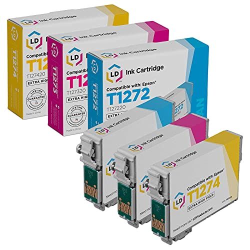  LD Products LD Remanufactured Ink Cartridge Replacement for Epson 127 Extra High Yield (Cyan, Magenta, Yellow, 3-Pack)