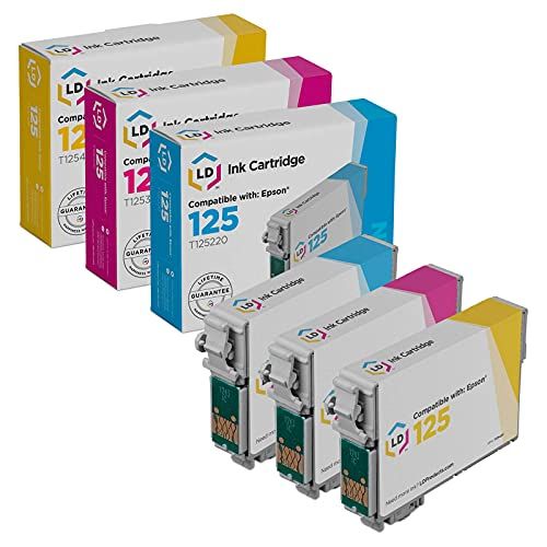  LD Products LD Remanufactured Ink Cartridge Replacement for Epson 125 (Cyan, Magenta, Yellow 3-Pack)