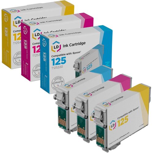  LD Products LD Remanufactured Ink Cartridge Replacement for Epson 125 (Cyan, Magenta, Yellow 3-Pack)