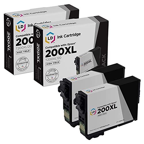  LD Products Remanufactured Ink Cartridge Replacement for Epson 200XL ( Black , 2-Pack )