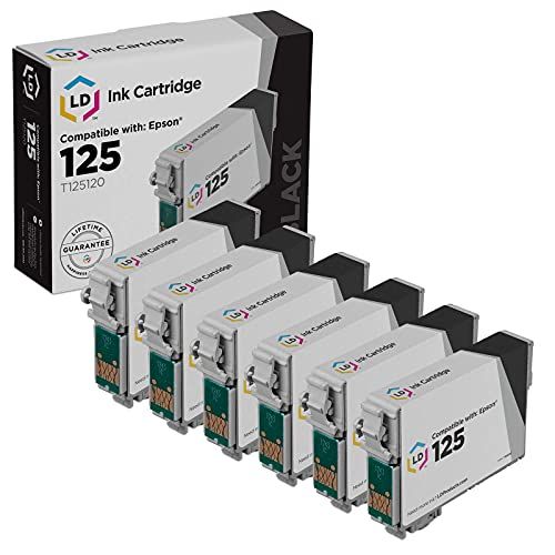  LD Products LD Remanufactured Ink Cartridge Replacement for Epson 125 T125120 (Black, 6-Pack)