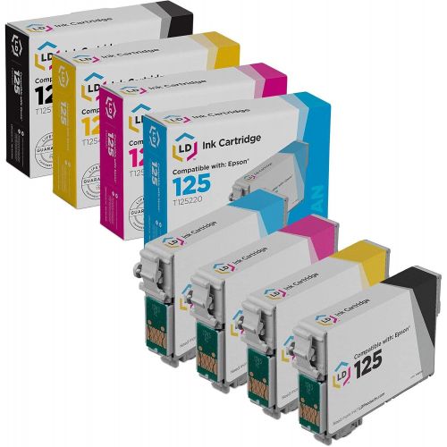  LD Products Remanufactured Ink Cartridge Replacements for Epson 125 (Black, Cyan, Magenta, Yellow, 4-Pack) for use in NX125, NX127, NX130, NX230, NX420, NX625, 320, 323, 325, 520