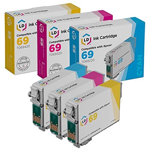  LD Products LD Remanufactured Ink Cartridge Replacement for Epson 69 (Cyan, Magenta, Yellow, 3-Pack)