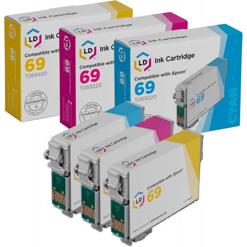  LD Products LD Remanufactured Ink Cartridge Replacement for Epson 69 (Cyan, Magenta, Yellow, 3-Pack)