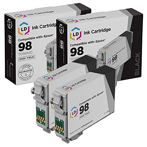  LD Products LD Remanufactured Ink Cartridge Replacements for Epson 98 T098120 High Yield (Black, 2-Pack)