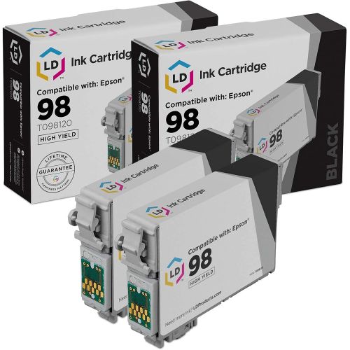  LD Products LD Remanufactured Ink Cartridge Replacements for Epson 98 T098120 High Yield (Black, 2-Pack)