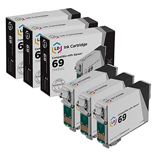  LD Products LD Remanufactured Ink Cartridge Replacement for Epson 69 T069120 (Black, 3-Pack)