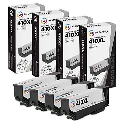  LD Products LD Remanufactured Ink Cartridge Replacement for Epson 410 410XL High Yield (Photo Black, 4-Pack)