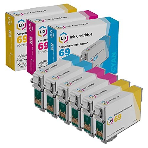  LD Products LD Remanufactured Ink Cartridge Replacement for Epson 69 (2 Cyan, 2 Magenta, 2 Yellow, 6-Pack)