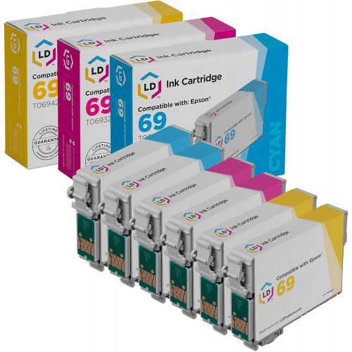  LD Products LD Remanufactured Ink Cartridge Replacement for Epson 69 (2 Cyan, 2 Magenta, 2 Yellow, 6-Pack)