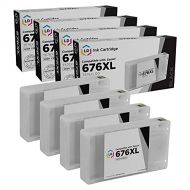 LD Products LD Remanufactured Ink Cartridge Replacements for Epson 676XL T676XL120 High Yield (Black, 4-Pack)