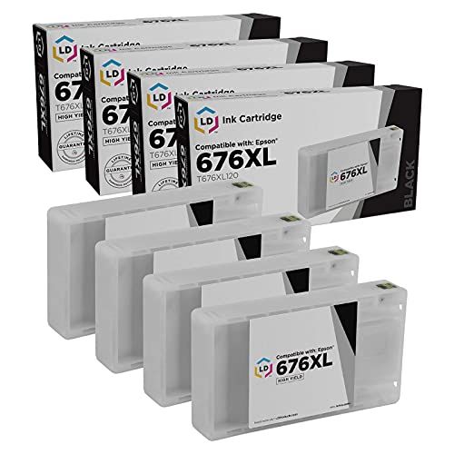  LD Products LD Remanufactured Ink Cartridge Replacements for Epson 676XL T676XL120 High Yield (Black, 4-Pack)