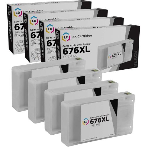  LD Products LD Remanufactured Ink Cartridge Replacements for Epson 676XL T676XL120 High Yield (Black, 4-Pack)