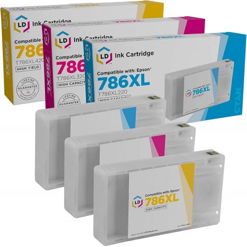  LD Products Remanufactured Ink Cartridge Replacements for Epson 786XL High Yield (Cyan, Magenta, Yellow, 3-Pack) for use in WorkForce & WorkForce PRO WF-4630, WF-4640, WF-5110, WF-