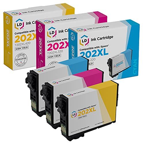  LD Products LD Remanufactured Ink Cartridge Replacements for Epson 202XL High Yield (Cyan, Magenta, Yellow, 3-Pack)
