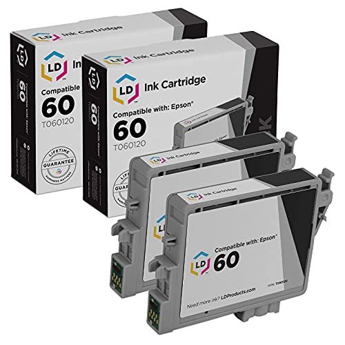  LD Products LD Remanufactured Ink Cartridge Replacements for Epson 60 T0601 (Black, 2-Pack)