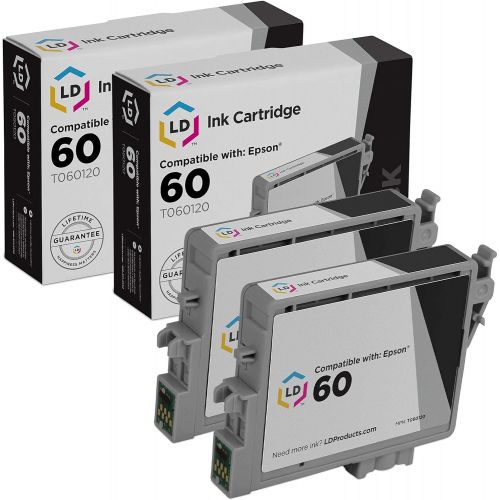  LD Products LD Remanufactured Ink Cartridge Replacements for Epson 60 T0601 (Black, 2-Pack)