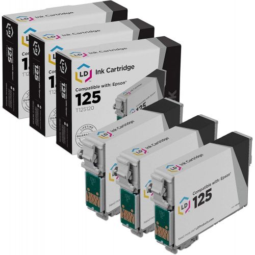  LD Products Remanufactured Ink Cartridge Replacement for Epson 125 ( Black , 3-Pack )