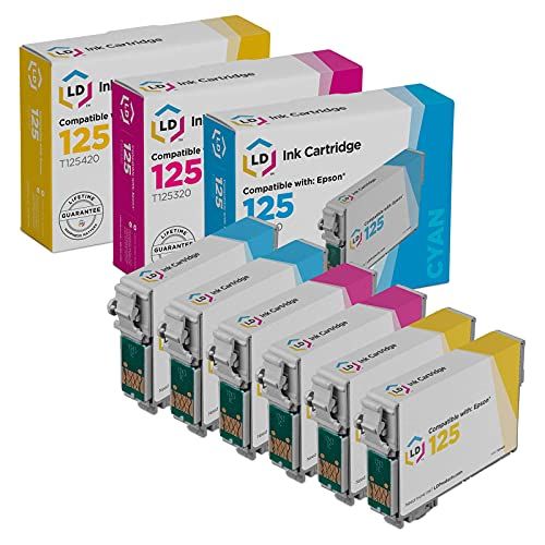  LD Products LD Remanufactured Ink Cartridge Replacement for Epson 125 (2 Cyan, 2 Magenta, 2 Yellow, 6-Pack)