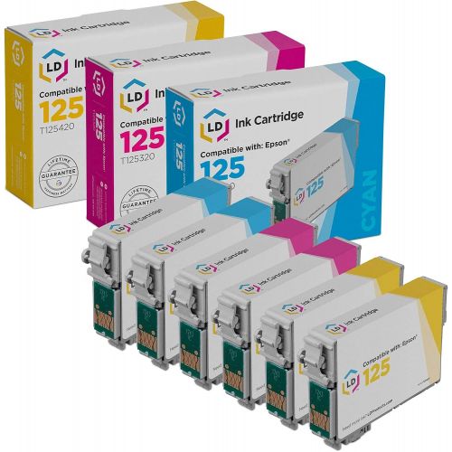  LD Products LD Remanufactured Ink Cartridge Replacement for Epson 125 (2 Cyan, 2 Magenta, 2 Yellow, 6-Pack)