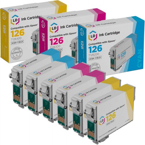  LD Products Brand Ink Cartridge Replacements for Epson 127 T127 Extra High Yield (2 Cyan, 2 Magenta, 2 Yellow, 6-Pack)