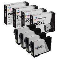 LD Products Remanufactured Ink Cartridge Replacement for Epson 200 ( Black , 4-Pack )