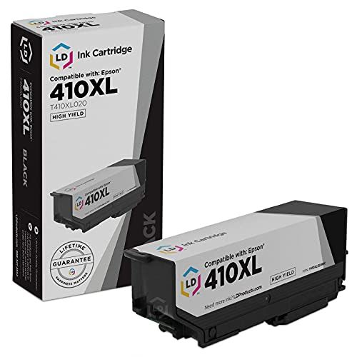  LD Products Remanufactured Ink Cartridge Replacement for Epson 410XL T410XL020 High Yield (Black) for use in Expression XP-7100, XP-530, XP-630, XP-635, XP-640, XP-830