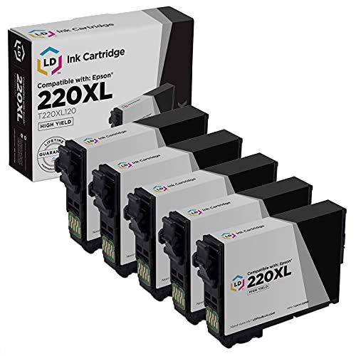  LD Products LD Remanufactured Ink Cartridge Replacement for Epson 220XL T220XL120 High Yield (Black, 5-Pack)