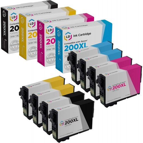  LD Products LD Remanufactured Ink Cartridge Replacements for Epson 200 200XL High Yield (2 Black, 2 Cyan, 2 Magenta, 2 Yellow, 8-Pack)