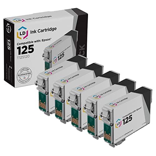  LD Products LD Remanufactured Ink Cartridge Replacements for Epson 125 T125120 (Black, 5-Pack)