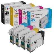 LD Products LD Remanufactured Ink Cartridge Replacement for Epson 69 (Black, Cyan, Magenta, Yellow, 4-Pack)