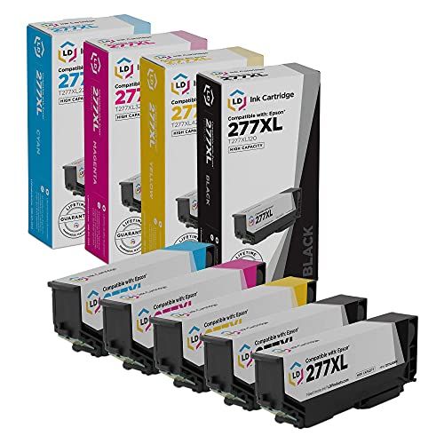  LD Products LD Remanufactured Ink Cartridge Replacements for Epson 277XL High Yield (2 Black, 1 Cyan, 1 Magenta, 1 Yellow, 5-Pack)