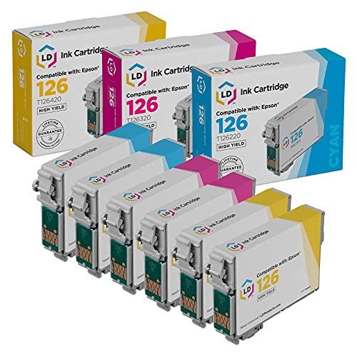  LD Products LD Remanufactured Ink Cartridge Replacement for Epson 126 (2 Cyan, 2 Magenta, 2 Yellow, 6-Pack)