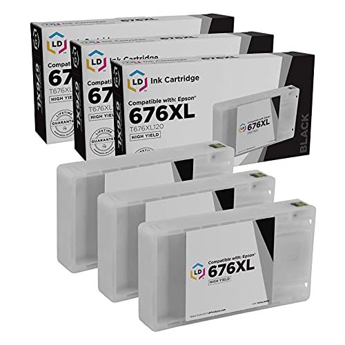  LD Products LD Remanufactured Ink Cartridge Replacements for Epson 676XL T676XL120 High Yield (Black, 3-Pack)