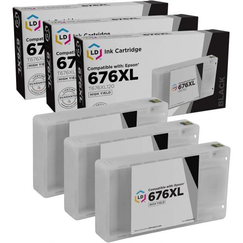  LD Products LD Remanufactured Ink Cartridge Replacements for Epson 676XL T676XL120 High Yield (Black, 3-Pack)